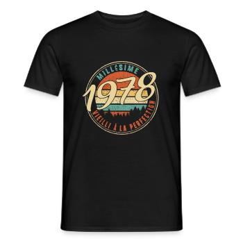 Millésime 1978 Vieilli À La Perfection Humour T - Men's T-Shirt - black - Front - AI Model Male 178 light (178cm)