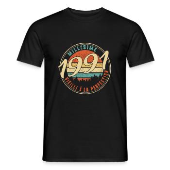 Millésime 1991 Vieilli À La Perfection Humour T - Men's T-Shirt - black - Front - AI Model Male 178 light (178cm)