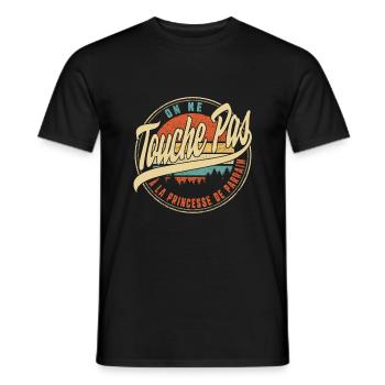 On Ne Touche Pas À La Princesse De Parrain Humour - Men's T-Shirt - black - Front - AI Model Male 178 light (178cm)
