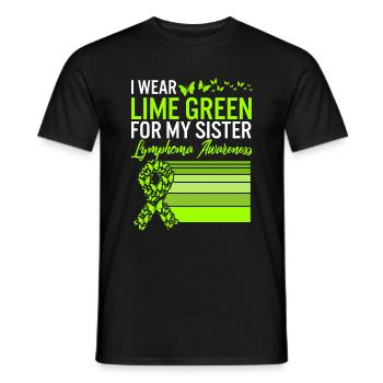 Lymphoma-Krieger-Shirt, ich trage Limettengrün für meine - Männer T-Shirt - Schwarz - Vorne - AI Model Male 178 light (178cm)
