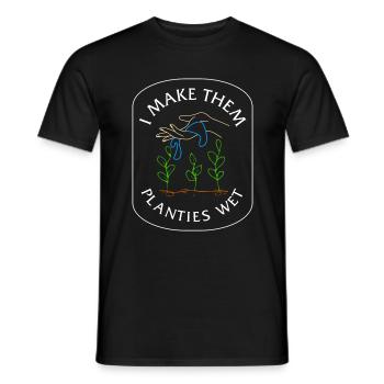 Pflanzenhemd, ich mache sie Planties nasses Tee, Samen - Männer T-Shirt - Schwarz - Vorne - AI Model Male 178 light (178cm)
