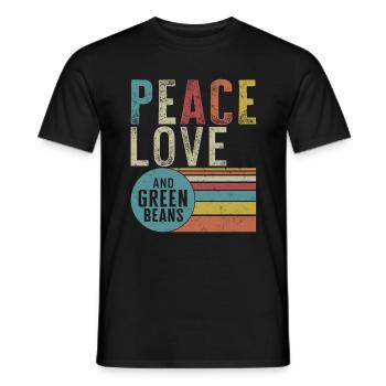 Chemise De Thanksgiving, Amour De Paix Et Haricots Verts - T-shirt homme - noir - Devant - AI Model Male 178 light (178cm)