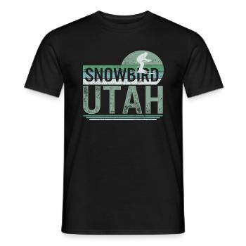 Ski-Shirt, Snowbird Utah Skifahren Vintage Design - Männer T-Shirt - Schwarz - Vorne - AI Model Male 178 light (178cm)