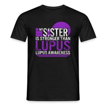 Lupus Awareness Shirt, meine Schwester ist stärker als - Männer T-Shirt - Schwarz - Vorne - AI Model Male 178 light (178cm)