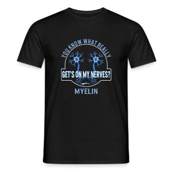 Chemise de sensibilisation à la SEP, vous savez ce que vraiment Tee, - T-shirt homme - noir - Devant - AI Model Male 178 light (178cm)