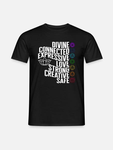 Meditations-Shirt, Divine Connected Expressive - Männer T-Shirt - Schwarz