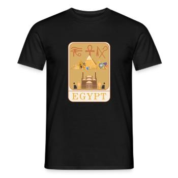 Chemise égyptienne, Tee de l’Egypte, anciens Égyptiens - T-shirt homme - noir - Devant - AI Model Male 178 light (178cm)