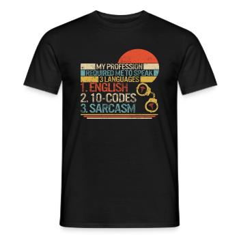Nurse Shirt, My Profession Requires Me To Speak 3 - Men's T-Shirt - black - Front - AI Model Male 178 light (178cm)