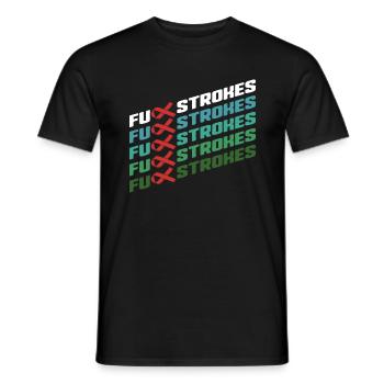 Fuck Strokes Vintage Sunset Awareness Red Ribbon - Men's T-Shirt - black - Front - AI Model Male 178 light (178cm)