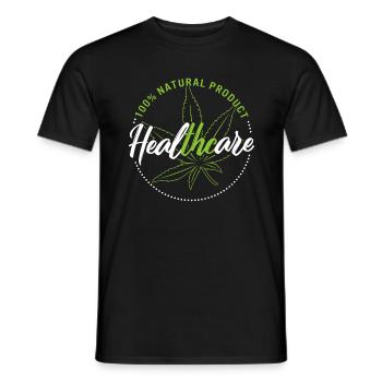 Cannabis-Shirt, 100% Naturprodukt Gesundheitswesen - Männer T-Shirt - Schwarz - Vorne - AI Model Male 178 light (178cm)
