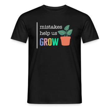 Chemise de motivation, les erreurs nous aident à faire grandir le tee, - T-shirt homme - noir - Devant - AI Model Male 178 light (178cm)