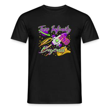 Chemise d’anniversaire, deux infini et au-delà Tee-shirt, cadeau - T-shirt homme - noir - Devant - AI Model Male 178 light (178cm)