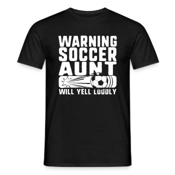 Chemise de tante de football, avertissement tante de football va crier - T-shirt homme - noir - Devant - AI Model Male 178 light (178cm)