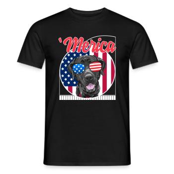 Amerika Hemd, Merica Deutsch Kurzhaar Vorstehhund - Männer T-Shirt - Schwarz - Vorne - AI Model Male 178 light (178cm)