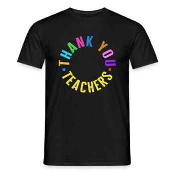 Lehrer-Shirt, Danke Lehrer T-Shirt, - Männer T-Shirt - Schwarz - Vorne - AI Model Male 178 light (178cm)