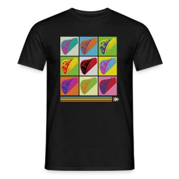 Taco Shirt, Funny Taco Pop Art Foodie Mexican Tee - Men's T-Shirt - black - Front - AI Model Male 178 light (178cm)