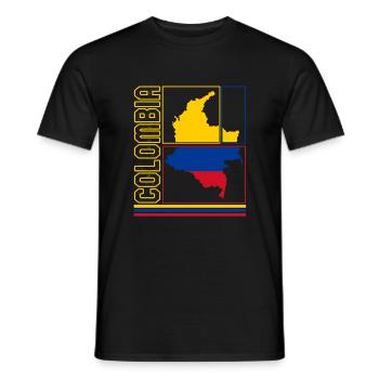 Colombia Map Shirt, Colombia Tee, Gift For - Men's T-Shirt - black - Front - AI Model Male 178 light (178cm)