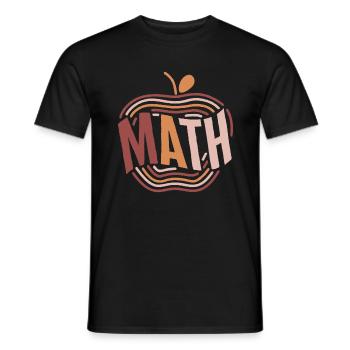 Chemise de mathématiques, Math Apple Cute Tee, Math - T-shirt homme - noir - Devant - AI Model Male 178 light (178cm)