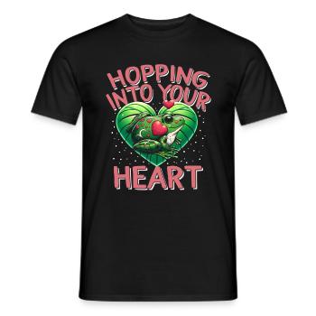 Chemise de la Saint-Valentin, sauter dans votre cœur - T-shirt homme - noir - Devant - AI Model Male 178 light (178cm)