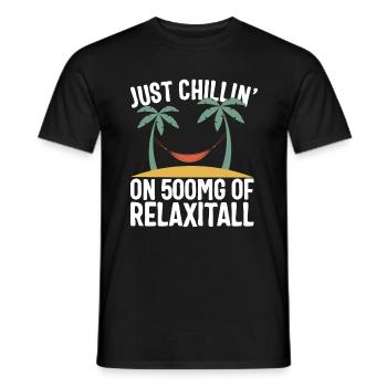 Chemise de vacances, Just Chillin' On 500mg Of - T-shirt homme - noir - Devant - AI Model Male 178 light (178cm)