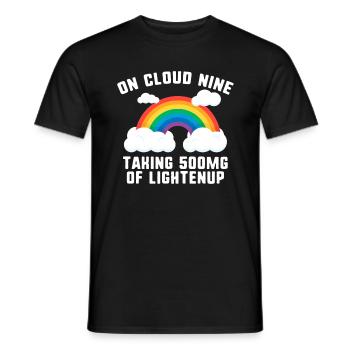 Relaxation Shirt, On Cloud Nine Taking 500mg Of - Men's T-Shirt - black - Front - AI Model Male 178 light (178cm)