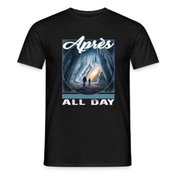 Après Ganztägig Ski Eisige Kristallhöhle Berg - Männer T-Shirt - Schwarz - Vorne - AI Model Male 178 light (178cm)