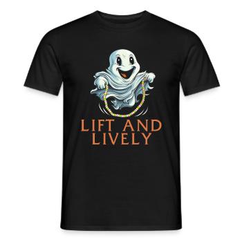 Gym Shirt, Lift And Lively Ghost Beads Jump Ropes - Men's T-Shirt - black - Front - AI Model Male 178 light (178cm)