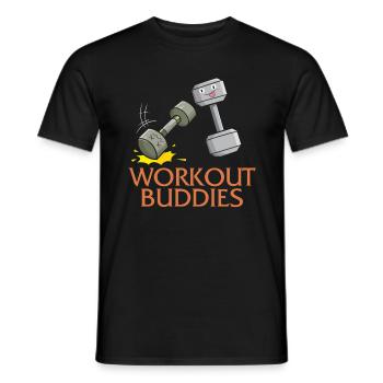 Gym Shirt, Workout Buddies Dumbbells With Face - Men's T-Shirt - black - Front - AI Model Male 178 light (178cm)