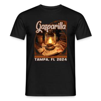 Gasparilla 2024 Lanterne Lit Carte Tampa FL - T-shirt homme - noir - Devant - AI Model Male 178 light (178cm)