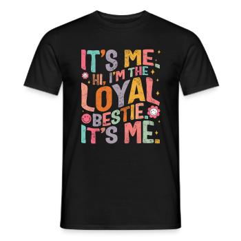 Chemise de l’amitié, c’est moi salut je suis la meilleure amie fidèle - T-shirt homme - noir - Devant - AI Model Male 178 light (178cm)