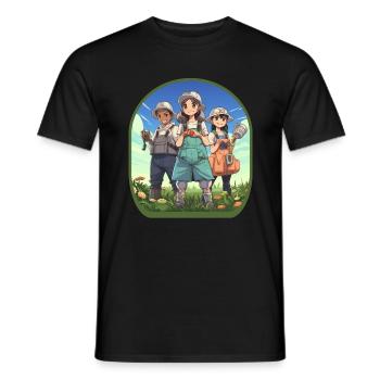 Anime Farmers Harvest Cute Boba Tea Gaming - T-shirt homme - noir - Devant - AI Model Male 178 light (178cm)