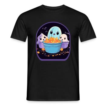Geisterhafte Anime-Geister Niedliches Boba-Tee-Spiel - Männer T-Shirt - Schwarz - Vorne - AI Model Male 178 light (178cm)