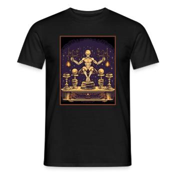 Psychic Dumbbell Readings Tarot Cards Mystical - Men's T-Shirt - black - Front - AI Model Male 178 light (178cm)