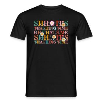Lehrer-Shirt, pssst, es ist Unterrichtszeit, oh, das ist - Männer T-Shirt - Schwarz - Vorne - AI Model Male 178 light (178cm)