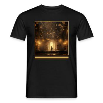 Enchanted Library Vintage Gothic T-Shirt - Männer T-Shirt - Schwarz - Vorne - AI Model Male 178 light (178cm)
