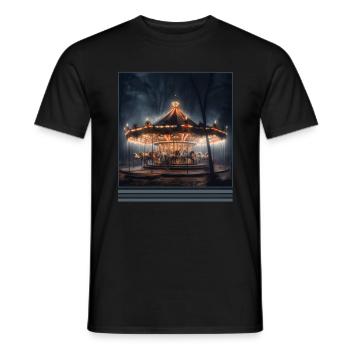 Ghostly Carousel Vintage Gothic T Shirt - Men's T-Shirt - black - Front - AI Model Male 178 light (178cm)