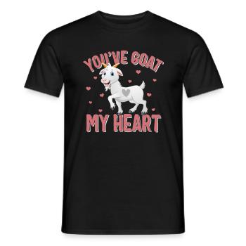 Chemise de la Saint-Valentin, vous avez chèvre mon coeur Tee, - T-shirt homme - noir - Devant - AI Model Male 178 light (178cm)
