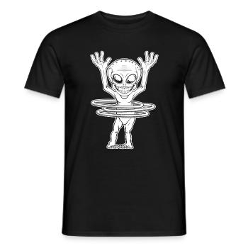 Chemise d’Halloween, Alien Getting Groovy avec Hula - T-shirt homme - noir - Devant - AI Model Male 178 light (178cm)