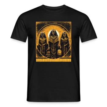 Egyptian Mummy Sweatshirt, Pyramid Pumpkin Tee, - Men's T-Shirt - black - Front - AI Model Male 178 light (178cm)