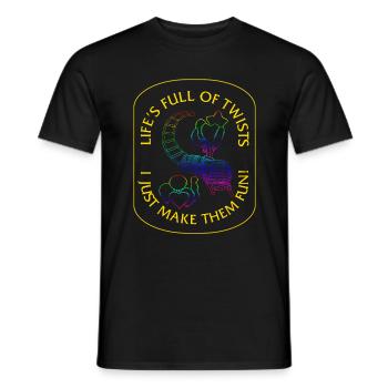 Ballon-Modellierhemd, das Leben ist voller Wendungen - Männer T-Shirt - Schwarz - Vorne - AI Model Male 178 light (178cm)