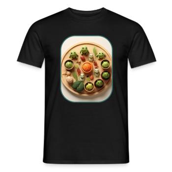Sushi Frogs Unexpected Delights T Shirt - Men's T-Shirt - black - Front - AI Model Male 178 light (178cm)