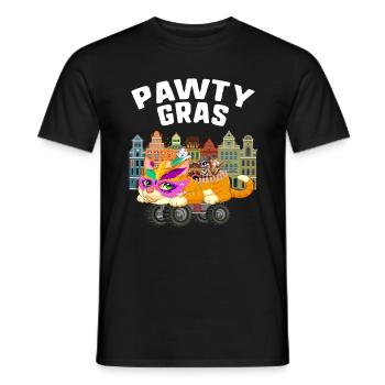 Chemise de Mardi Gras, Pawty Gras flotteur en forme de géant - T-shirt homme - noir - Devant - AI Model Male 178 light (178cm)