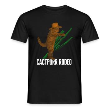 Chemise de Cowboy, Cactpurr Rodeo Cowboy chat équitation - T-shirt homme - noir - Devant - AI Model Male 178 light (178cm)