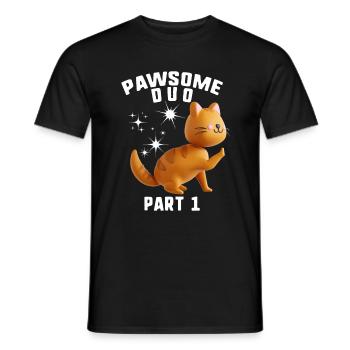 Friendship Shirt, Pawsome Duo Part 1 Cat High - Men's T-Shirt - black - Front - AI Model Male 178 light (178cm)