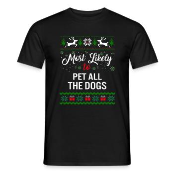 Am ehesten werden alle Hunde gestreichelt Hemd, Damen - Männer T-Shirt - Schwarz - Vorne - AI Model Male 178 light (178cm)