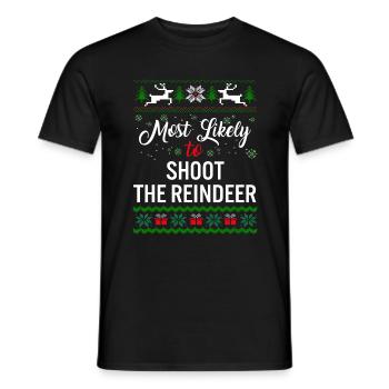 Le plus susceptible de tirer sur le renne chemise, femmes - T-shirt homme - noir - Devant - AI Model Male 178 light (178cm)