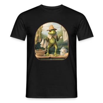 Froschmütze Hängende Wäscheleine - Männer T-Shirt - Schwarz - Vorne - AI Model Male 178 light (178cm)