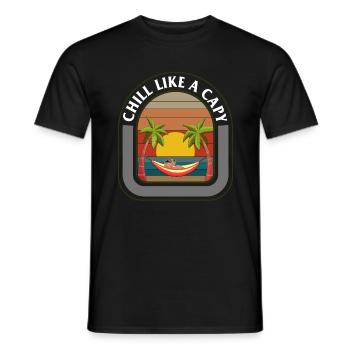 Capybara Shirt, Chill Like A Capy Tee, Capybara - Men's T-Shirt - black - Front - AI Model Male 178 light (178cm)