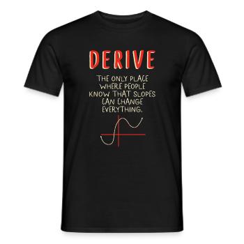 Chemise de mathématiques, dériver le seul endroit où les gens - T-shirt homme - noir - Devant - AI Model Male 178 light (178cm)