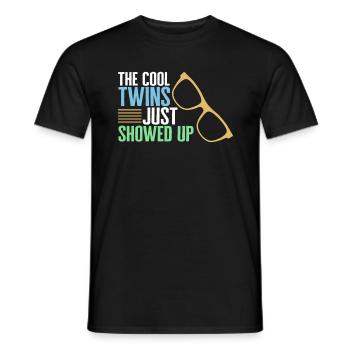 Chemise d’école, les jumeaux cool viennent de se montrer Tee, - T-shirt homme - noir - Devant - AI Model Male 178 light (178cm)